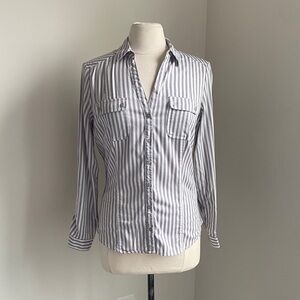 New York & Company Classic Striped Button-Down Shirt
